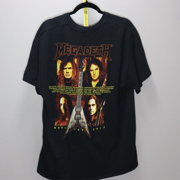 Megadeth Dystopia Tour 2017 Band T-Shirt Black Vintage Look - Picture 2 of 4